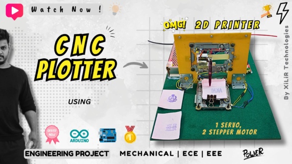 2D CNC plotter machine using Arduino, Arduino CNC plotter, DIY CNC drawing machine, Arduino stepper motor project,