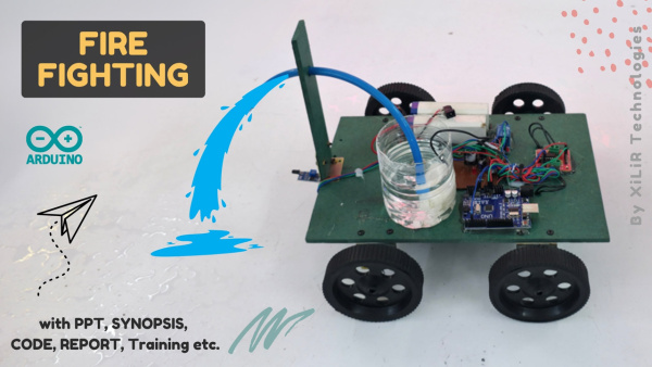 Autonomous Flame Extinguishing Robot, Smart Fire Detection and Suppression Robot, Arduino-Based Fire Fighting Machine, Automated Fire Extinguisher Bot, Flame Sensing and Dousing Robot, Mobile Fire Safety Robot, Fire Hazard Prevention Robot, DIY Fire Sensing and Extinguishing Vehicle,