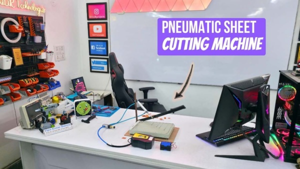 Pneumatic Sheet Cutting Machine using compressed air for automatic metal sheet cutting process