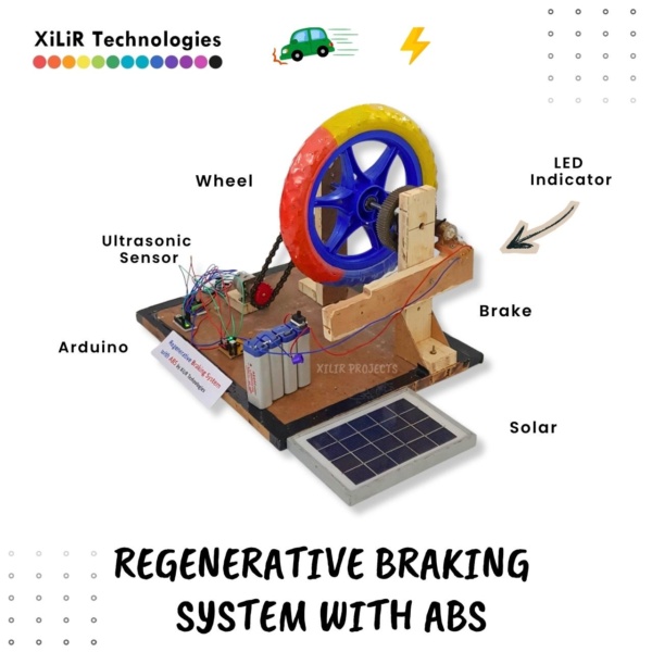 Regenerative Braking System with ABS, free energy Arduino based regenerative braking system project that generates electricity during braking. Best EV technology project for engineering and science students.