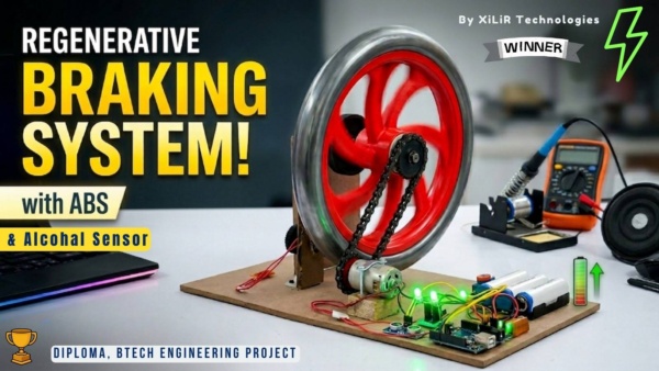 Regenerative Braking System with ABS and Alcohol Sensor Engineering Project using Arduino Prototype