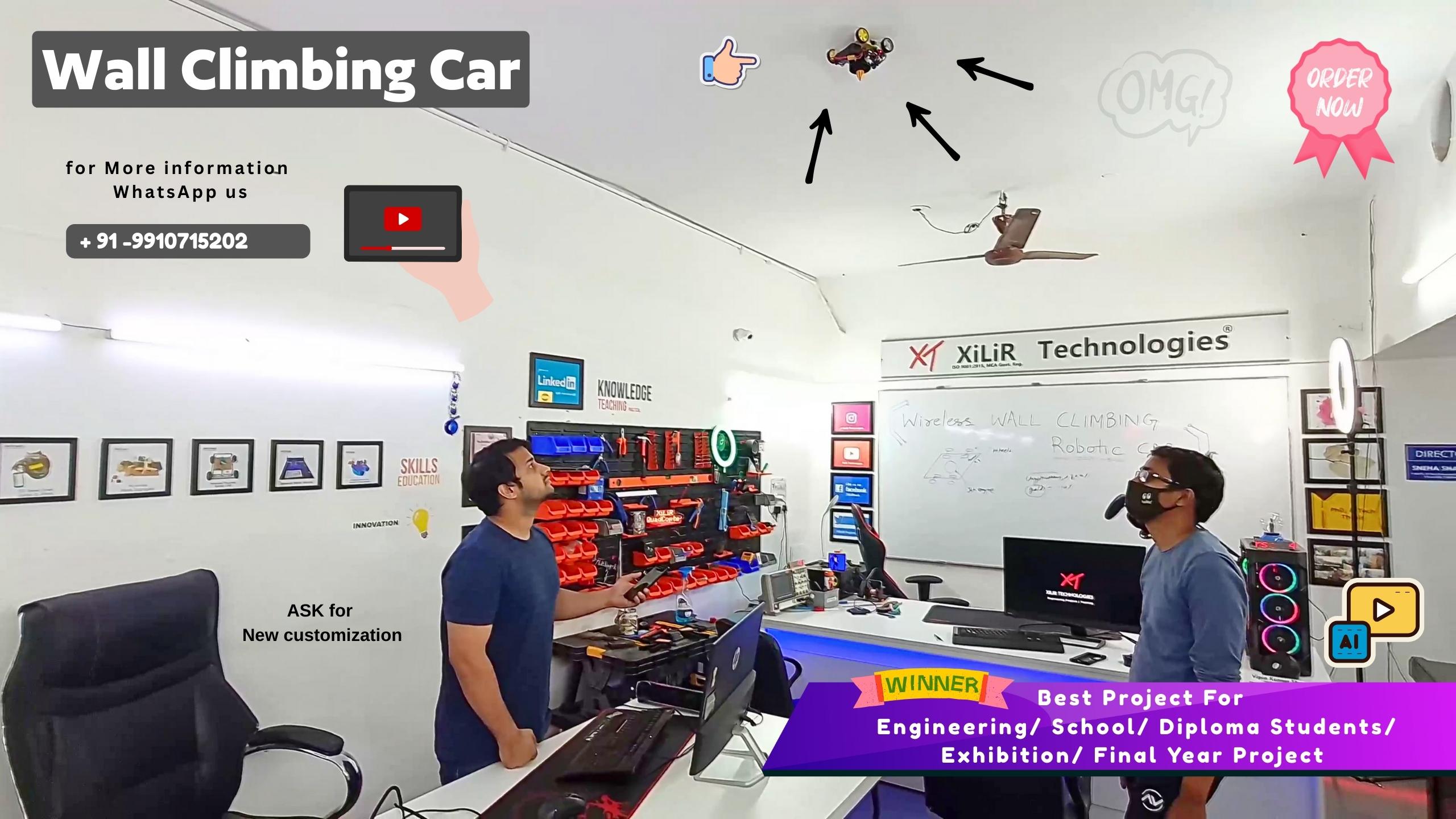 wall climbing robot project for students, suction based wall climbing car, bluetooth controlled wall climbing car, diy wall climbing robot kit, arduino based climbing robot project, robotics project for engineering students,