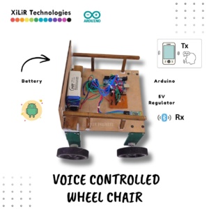 Arduino based voice controlled wheelchair prototype using Bluetooth module, 5V regulator and battery system