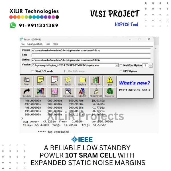 10-transistor SRAM cell schematic showing improved static noise margin and low standby power.