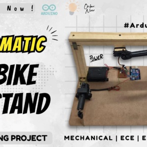 automatic bike stand project, smart motorcycle side stand, auto side stand using arduino, servo side stand mechanism, linear actuator bike stand, hall sensor speed detection, mpu6050 tilt detection bike, mechanical engineering arduino project, mechatronics final year project,