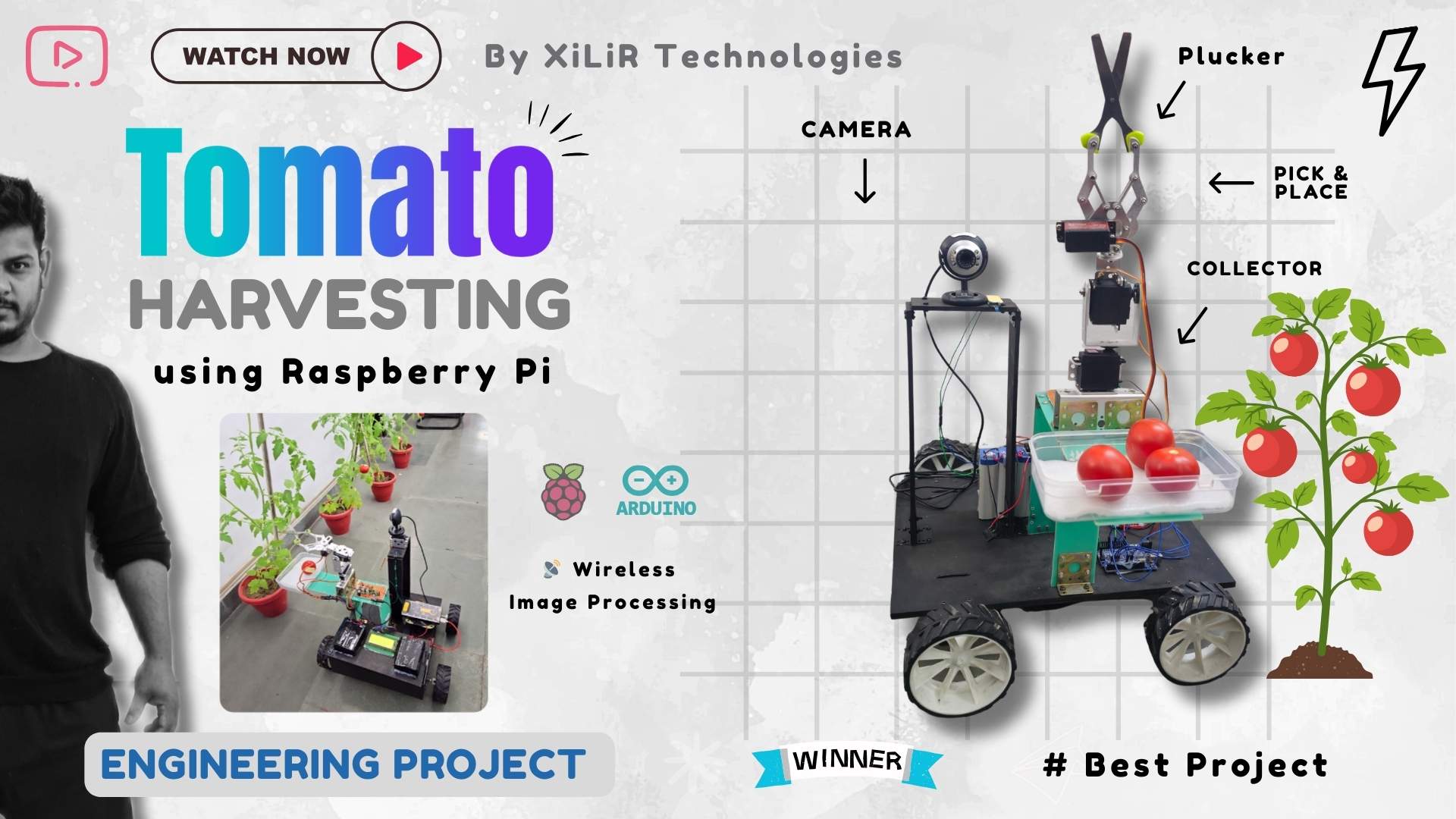 Tomato Harvesting Robot using Raspberry Pi | Engineering Project