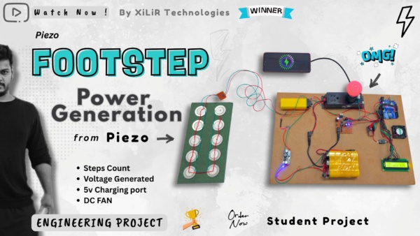 Foot Step Power Generation using Arduino for phone charging, DC fan operation, and inverter output
