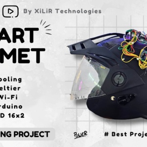 smart cooling helmet, arduino cooling helmet, helmet with peltier module, arduino helmet project, wearable cooling system, iot based helmet, engineering project helmet, summer cooling cap, peltier fan helmet, dht11 helmet project,