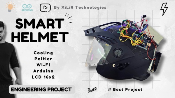 smart cooling helmet, arduino cooling helmet, helmet with peltier module, arduino helmet project, wearable cooling system, iot based helmet, engineering project helmet, summer cooling cap, peltier fan helmet, dht11 helmet project,