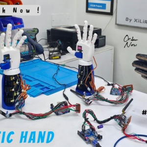 wireless robotic hand using Arduino, Arduino robotic hand nRF module, nRF24L01 robotic hand, flex sensor robotic glove, gesture controlled robotic hand,
