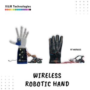 wireless gesture controlled robotic hand using arduino flex sensors nrf24l01 project for engineering students