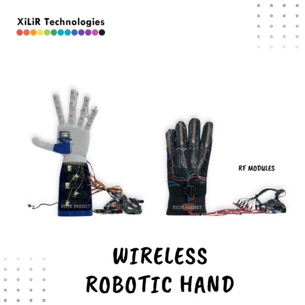 wireless gesture controlled robotic hand using arduino flex sensors nrf24l01 project for engineering students