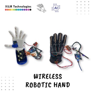 D-printed robotic hand controlled directly using flex sensors mounted on a wearable glove.