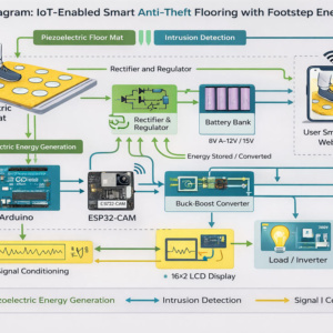 IoT anti-theft system, anti-theft mat project, Arduino security system, ESP32-CAM surveillance, piezo sensor Arduino project, smart floor mat for theft detection, IoT security project, Arduino-based anti-theft mat, ESP32 camera motion detection,