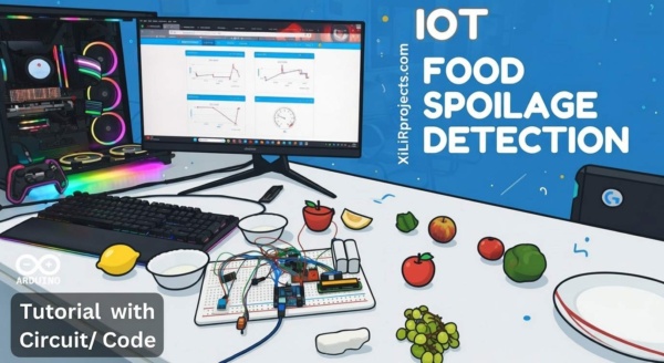 ThingSpeak food quality dashboard Arduino, food spoilage detection using gas sensor Arduino, Arduino IoT project food safety,
