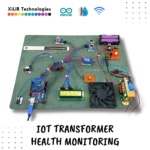 IoT Transformer Health Monitoring system using Arduino, ultrasonic oil level sensor, MQ135 gas sensor, DHT11, voltage sensor, Wi-Fi module and LCD display.