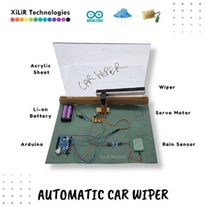 Automatic rain sensing car wiper system using Arduino Uno, rain sensor module and servo motor prototype setup