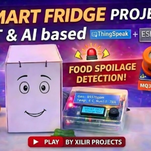 IoT smart refrigerator, food spoilage detection, smart fridge project, ESP32 IoT project, MQ3 gas sensor project, DHT11 temperature humidity project, IoT food monitoring system, ThingSpeak IoT project, AI smart fridge system, food freshness monitoring, gas sensor food detection, smart kitchen IoT project, final year engineering project, capstone project idea, real time food monitoring system