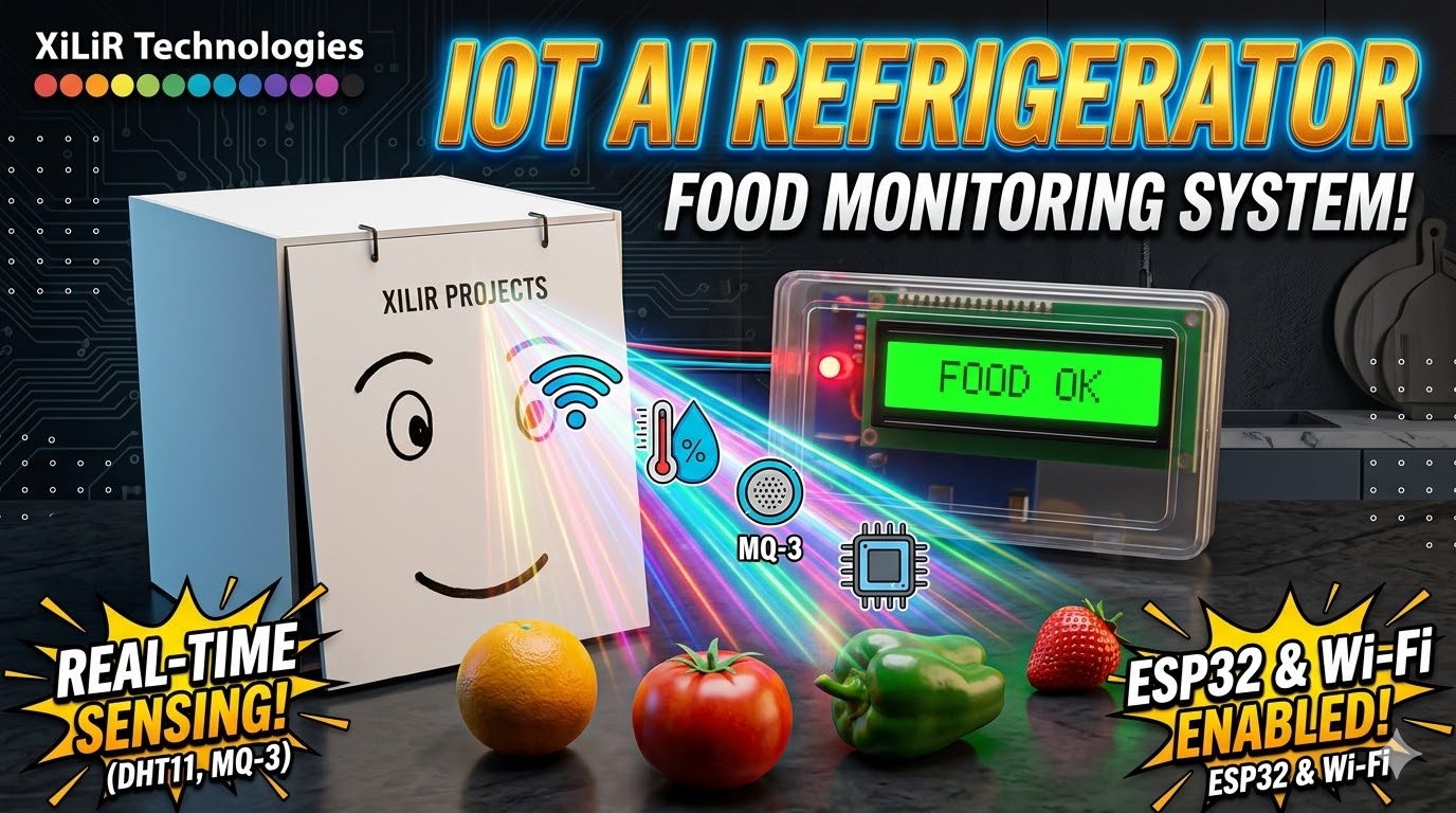 IoT and AI based smart refrigerator for food spoilage detection using ESP32 MQ3 gas sensor with LCD display and IoT monitoring system