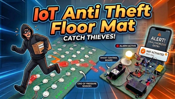 IoT self powered anti theft floor mat using piezoelectric sensors and Arduino energy harvesting system with intrusion detection