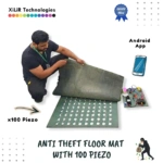 Piezoelectric sensor based smart floor mat that generates electricity from footsteps and detects intrusion using Arduino IoT system.
