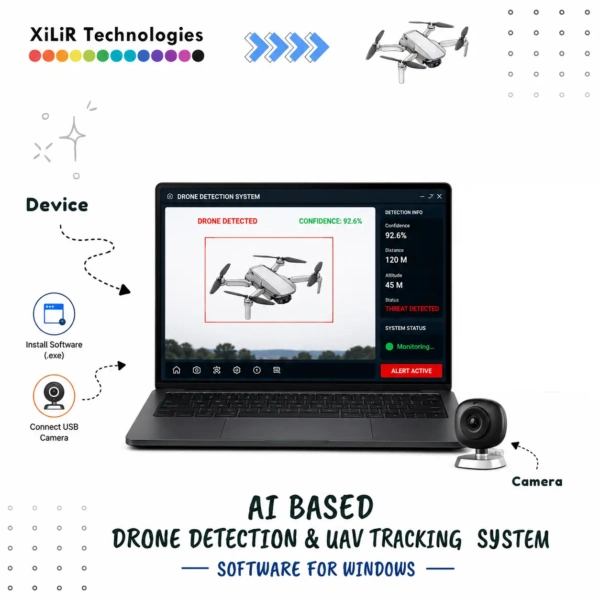 AI Powered Drone Detection System using NVIDIA Jetson Orin Nano with RF detection, real-time drone tracking, AI computer vision, and live monitoring dashboard by XiLiR Technologies.